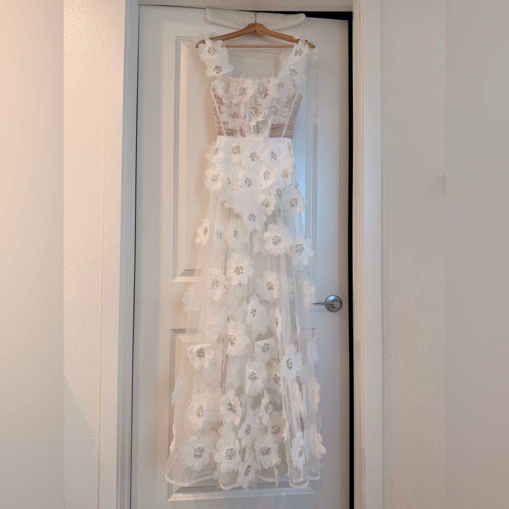 NWOT BRONX BANCO Anastasia Rosalie white Floral Sheer Corset Wedding Bridal Gown - Picture 7 of 16